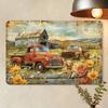 Vintage Rural Truck and Friends Sheet Signboard    Durable Waterproof Iron Wall Art for Home Office Cafe Garage Decor  Ea