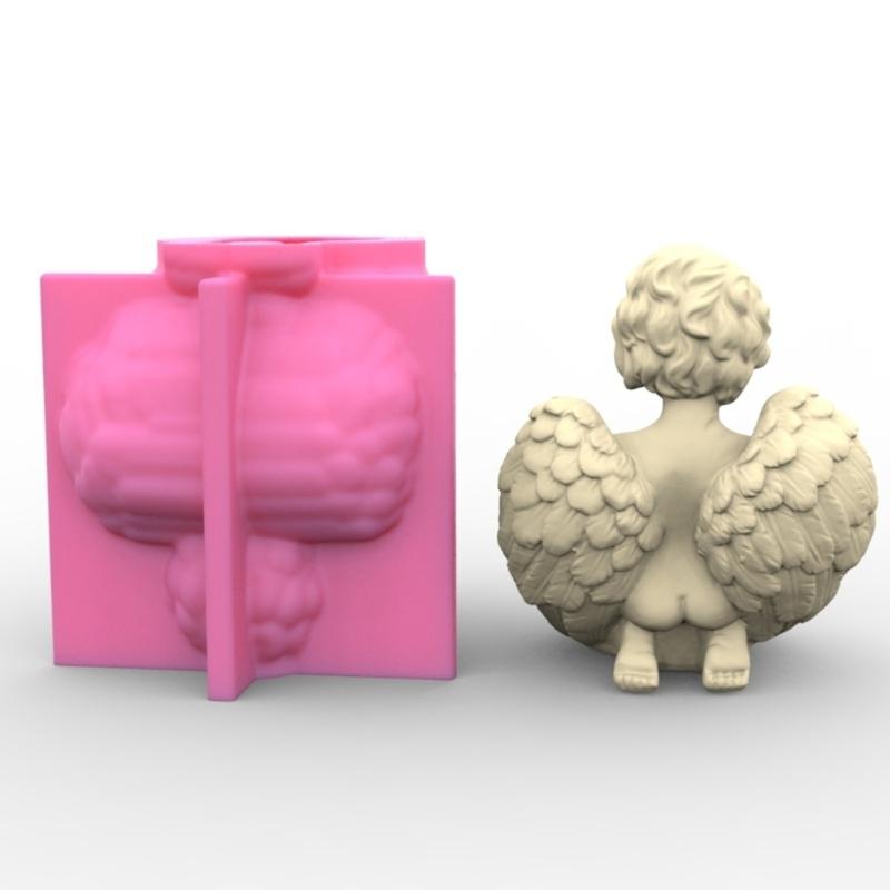 Crafts Moulds Hand-Making Candle Holder Molds Angel Boy Shaped Silicone Material