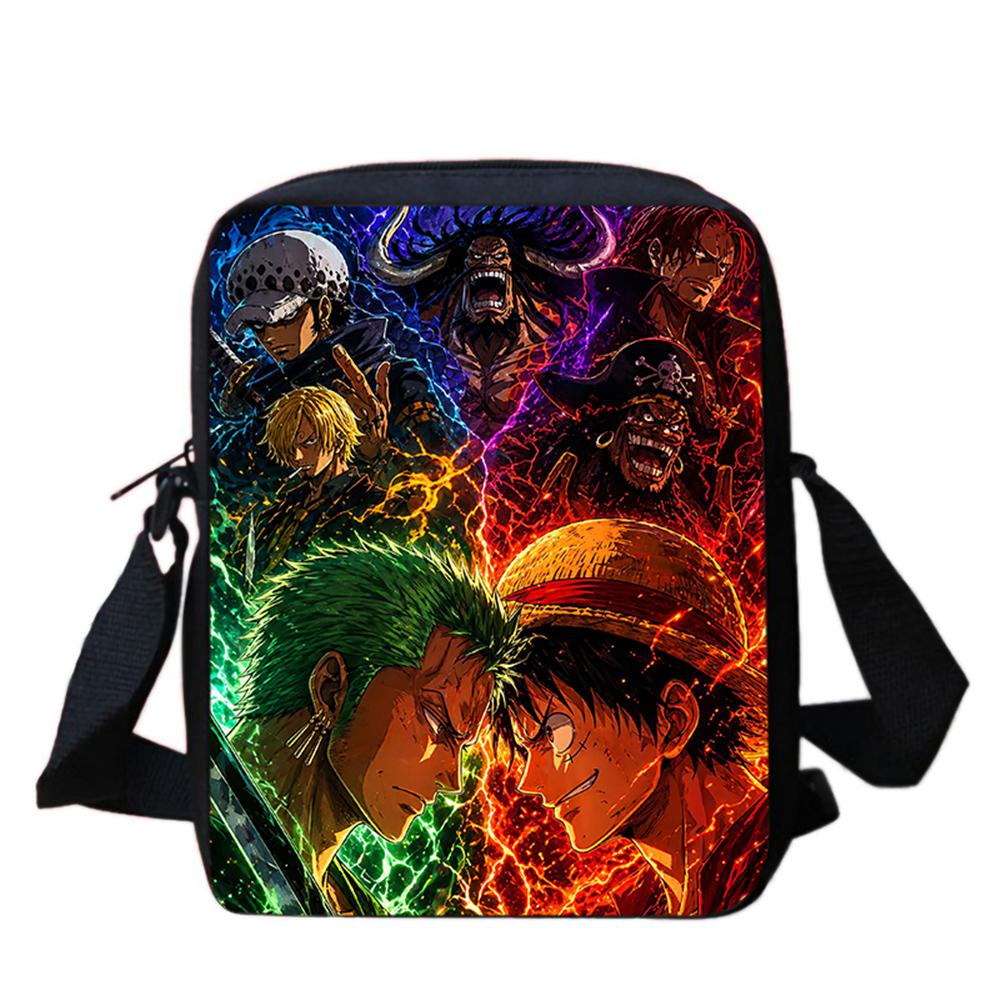One Piece Cartoon Crossbody Bag Lightweight Adjustable Strap Casual Daily Bag Ideal Gifts For Boys Girls Bolsa Infantil Menina