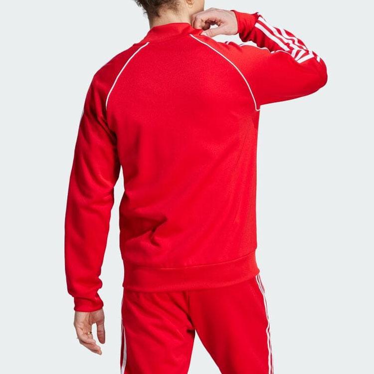 Adidas Originals Trefoil Three-Stripe Colorblock Logo Long-Sleeve Jacket Men Outerwear Red IL2494