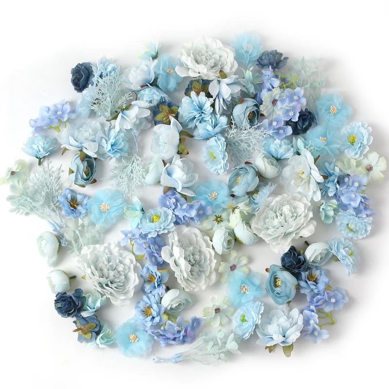 1bag Vintage Silk Rose Artificial Flowers for Home Room Wedding Decoration DIY Hair Accessory Corsage Craft Kit Fake Flowers