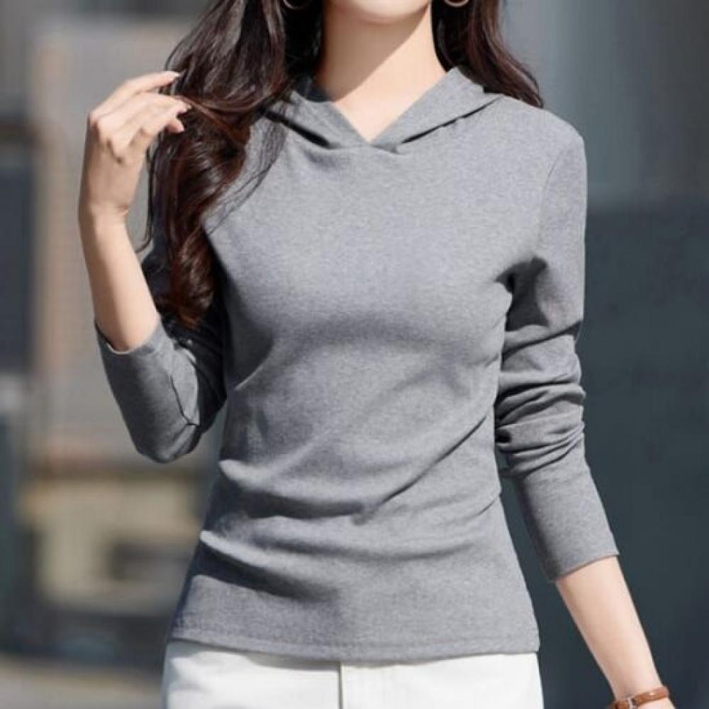 Navava Women Solid Daily Long Sleeve Hoodie T shirT nT2909