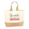 Jute Tote Bag - PLANETEE - Benedicte On Holiday - Multicoloured - Sturdy Handles - Natural Jute, Made In France