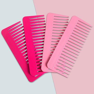 Women Big Teeth Heat-resistant Large Wide Tooth Comb Detangling Hairdressing Comb Multicolor Flat Comb Hair Salon Styling Tool