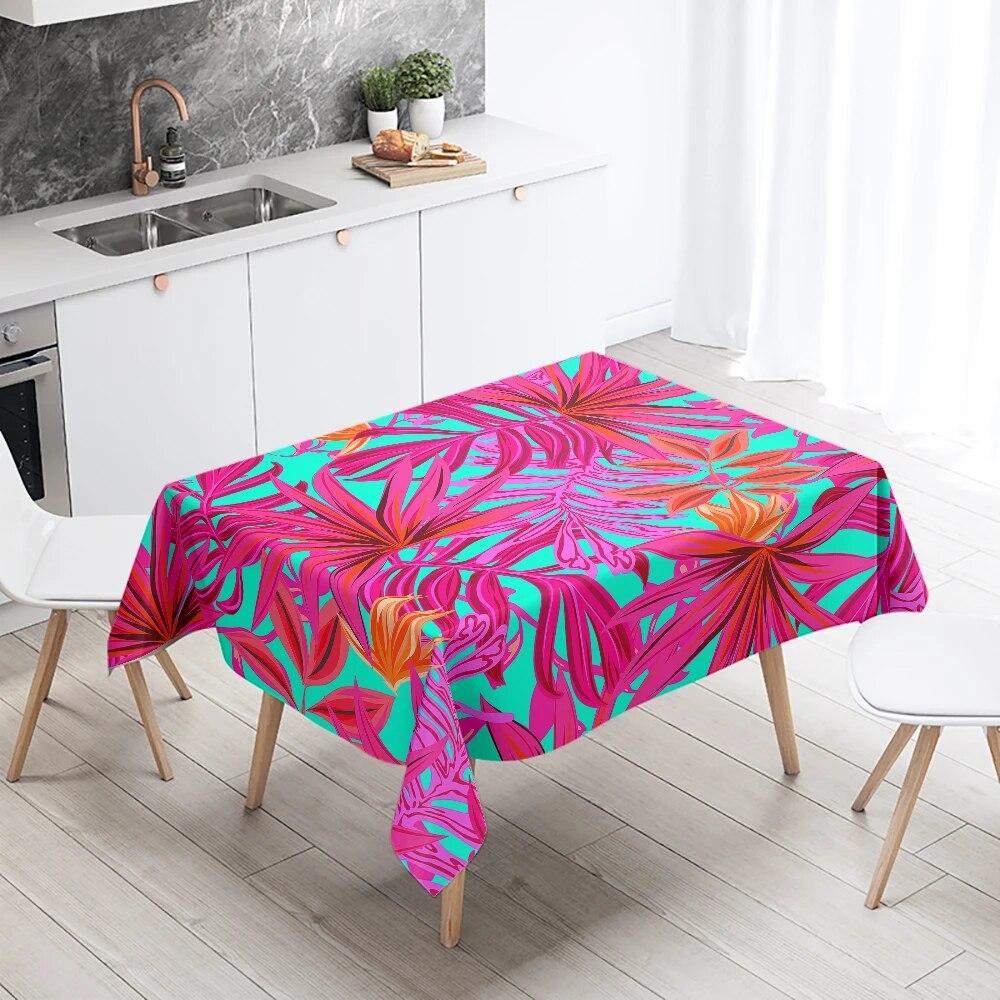 Psychedelic Colorful Leaf Tablecloth Rectangle  Wedding Party Decoration Restaurant Table Kitchen Home Decor