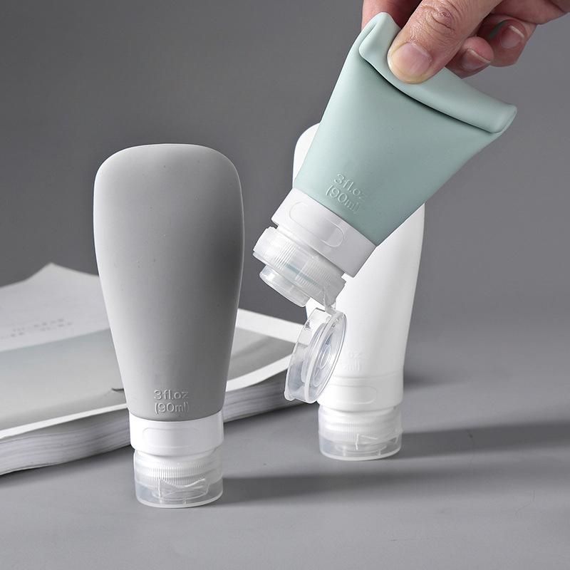 Travel Silica Gel Squeeze Bottle Portable Shampoo Shower Gel Lotion Container for Cosmetics Toiletries