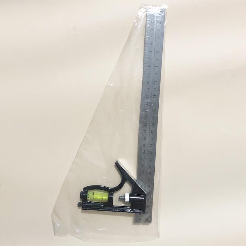 300mm Adjustable Stainless Steel Combination Square and Protractor for Civil Engineering