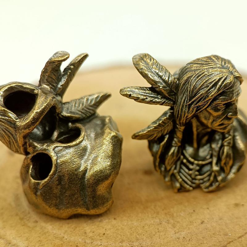 1 Stück Indischer Krieger Messing Messerperle Edc Diy Paracord Gewebte Armbänder Lanyard Anhänger Zubehör Outdoor Werkzeug Anhänger Charms