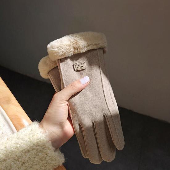 Women Winter Gloves Fleece Lined Touchscreen Gloves Thickened Warm Full Finger Windproof Gloves