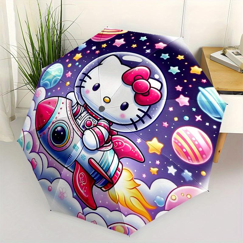 

Hello Kitty,Space Adventure Automatic opening and closing folding umbrella with 8 rib frame and compact travel design,perfect for all occa