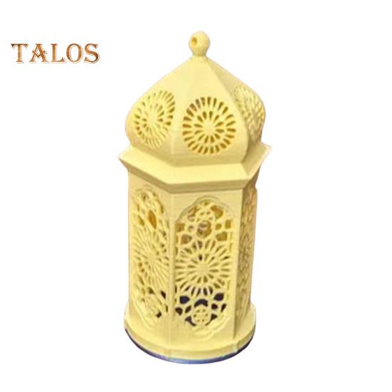

Фонарь в марокканском стиле, 3D-печатный узор для вырезания свечей, арабский фонарь для чайных свечей, для украшения патио, домашних вечеринок, свадеб, центральных украшений стола жёлтый