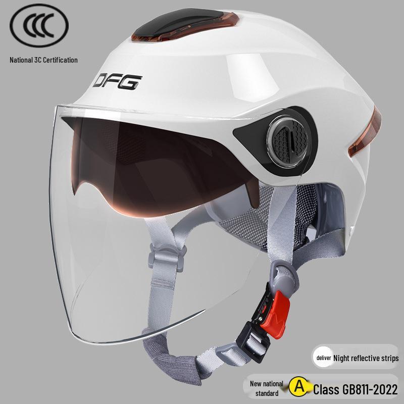 Certified Universal Half Helmet for Men & Women - Summer Sun Protection, All Seasons Motorcycle Use