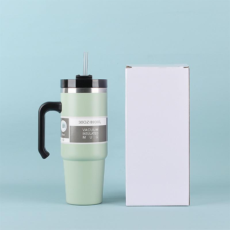 30oz Tumbler With Handle And Straw Lid Stainless Steel Insulated Tumblers Travel Coffee Mug For Hot And Cold Beverages