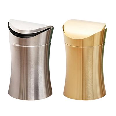 Countertop Trash Can Garbage Container Swing Lid Open Space Saving Modern Garbage Bin for Car Office Coffee Bar Desk Bedroom