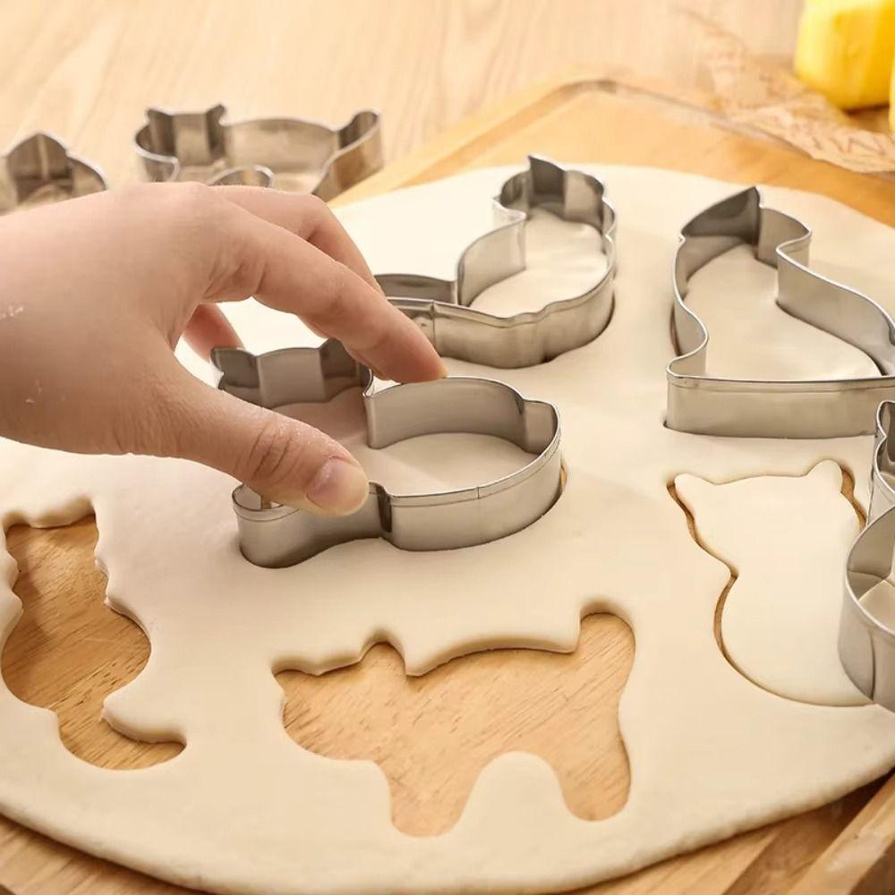 5/9Pcs Kitten Cat Shape Cookie Mold Stainless Steel Baking Tools Kitchen Gadgets Home Party Gift