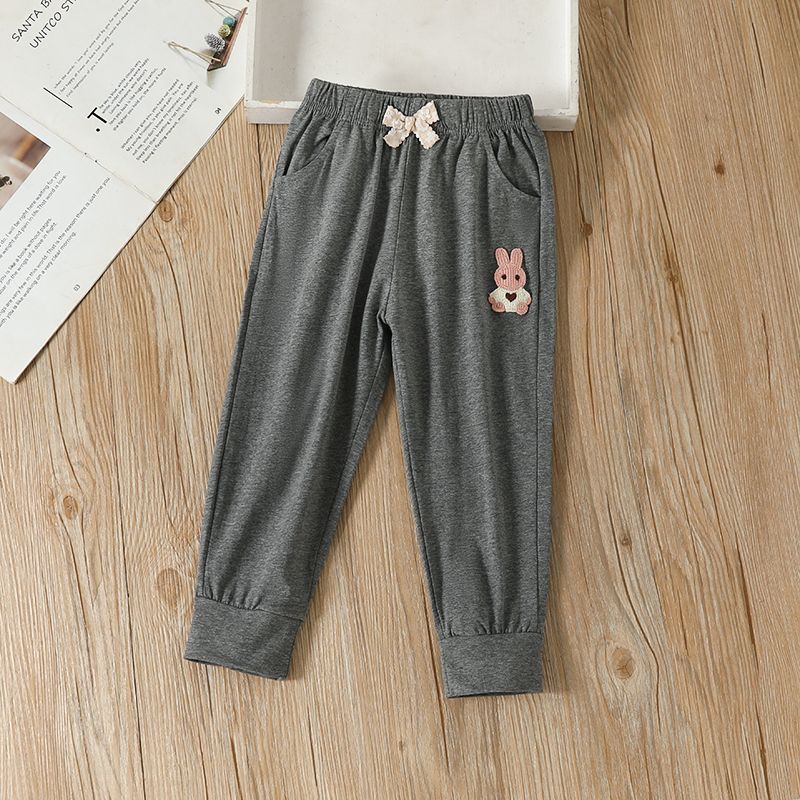 

Детская одежда Женские хлопковые брюки Летняя одежда Новые тонкие и универсальные брюки Повседневные брюки для девочек 90 темно-серого