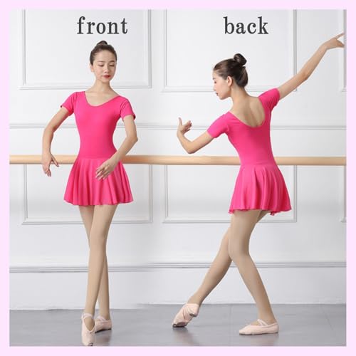 SCGEHA Ballet Dancewear, Plus Size Leotard, Dance Skirt, Tutu, Short Sleeves (XXL)