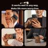 Eary Magnetic Wooden Case for iPhone 17 Pro Max Air for MagSafe Wireless Chargers 360°Rotating Stand Aluminum Solid Wood Shells