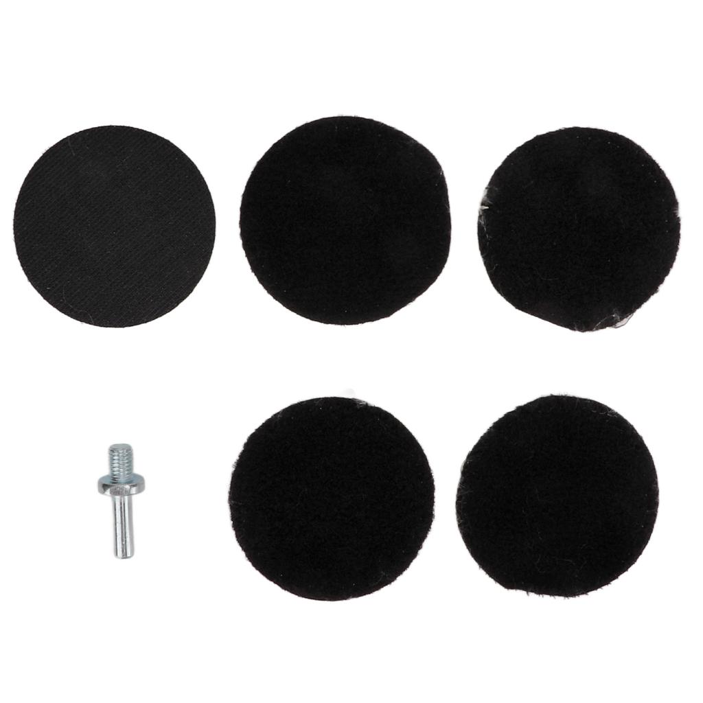 3in Imitation Wool Polishing Pad Kit with 5/8in‑11 Drill Adapter Buffing Pads for Car Buffer Polisher Wool Polishing Pad