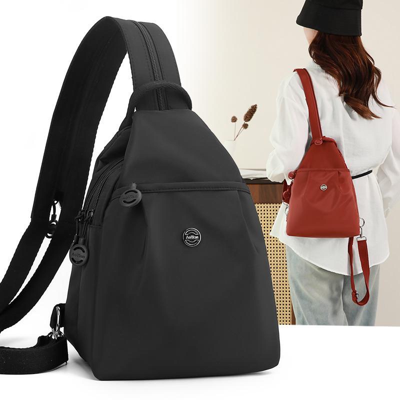 Schoolbag Small Backpack Women's 1011 New Women's Daily Commuting Dual-purpose Crossbody Breast Bag Small Multi-layer Multi-pocket Backpack
