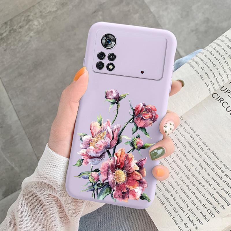 For Poco X4 Pro 5G M4Pro Cover Funda Vintage Flower Leave Protective Cover TPU Capa For Xiaomi Poco X4 Pocox4 X 4 M4 Pro Coque