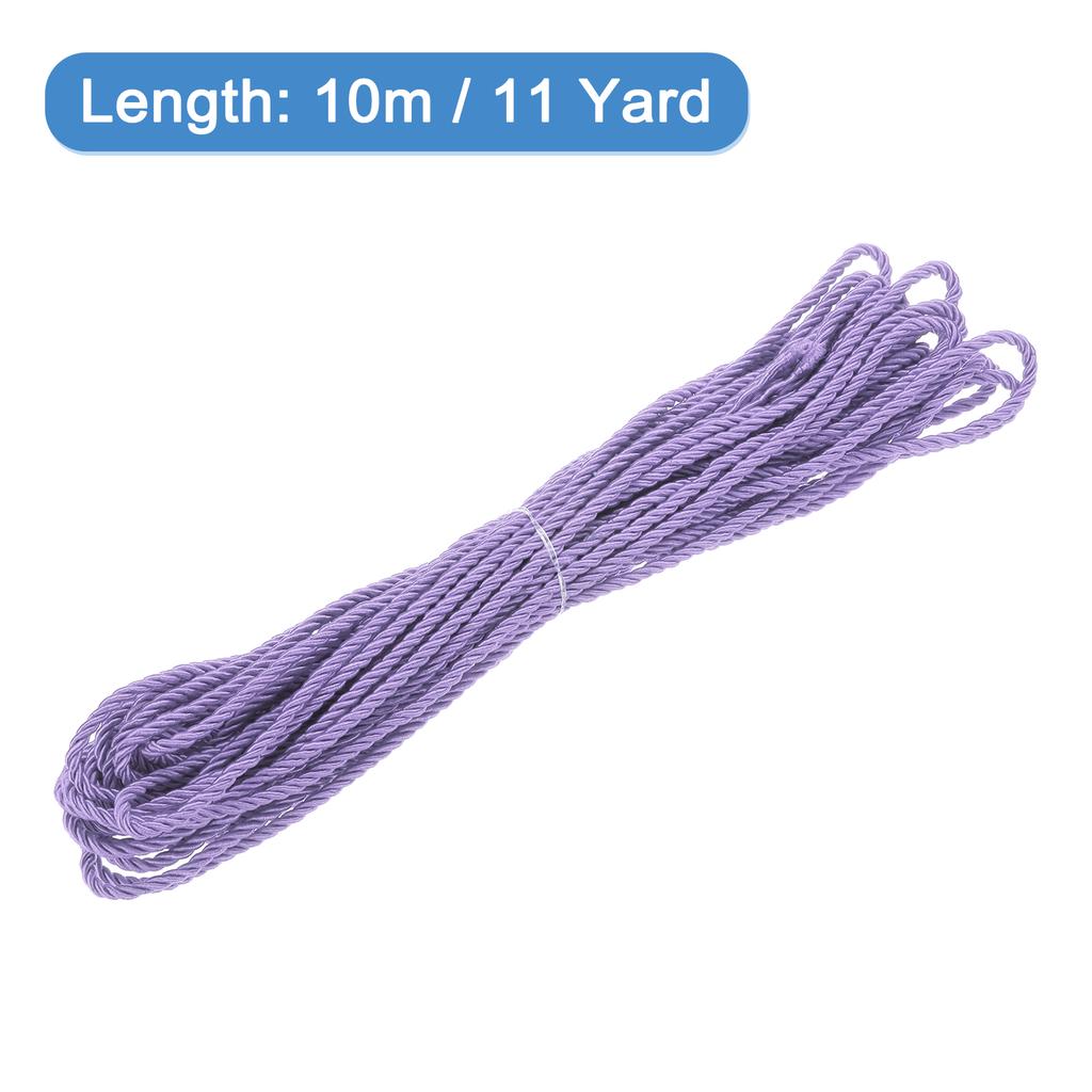 Uxcell 11 Yard 3mm Twisted Cord Trim 3-Ply Twine Braided Rope Shiny Thread String for Craft Gift Bag Curtain Christmas Decor