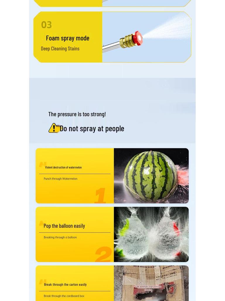 Lithium Battery High Pressure Car Wash Water Gun