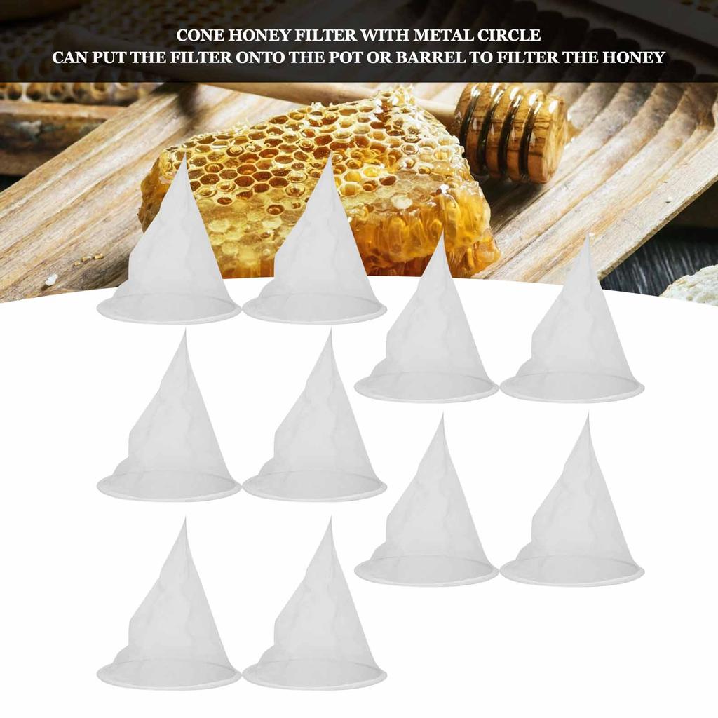 10 SZT Nylonowy Stożkowy Filtr Siatkowy do Miodu i Zanieczyszczeń Czerwone Wino Filtracja Osadów Siatka