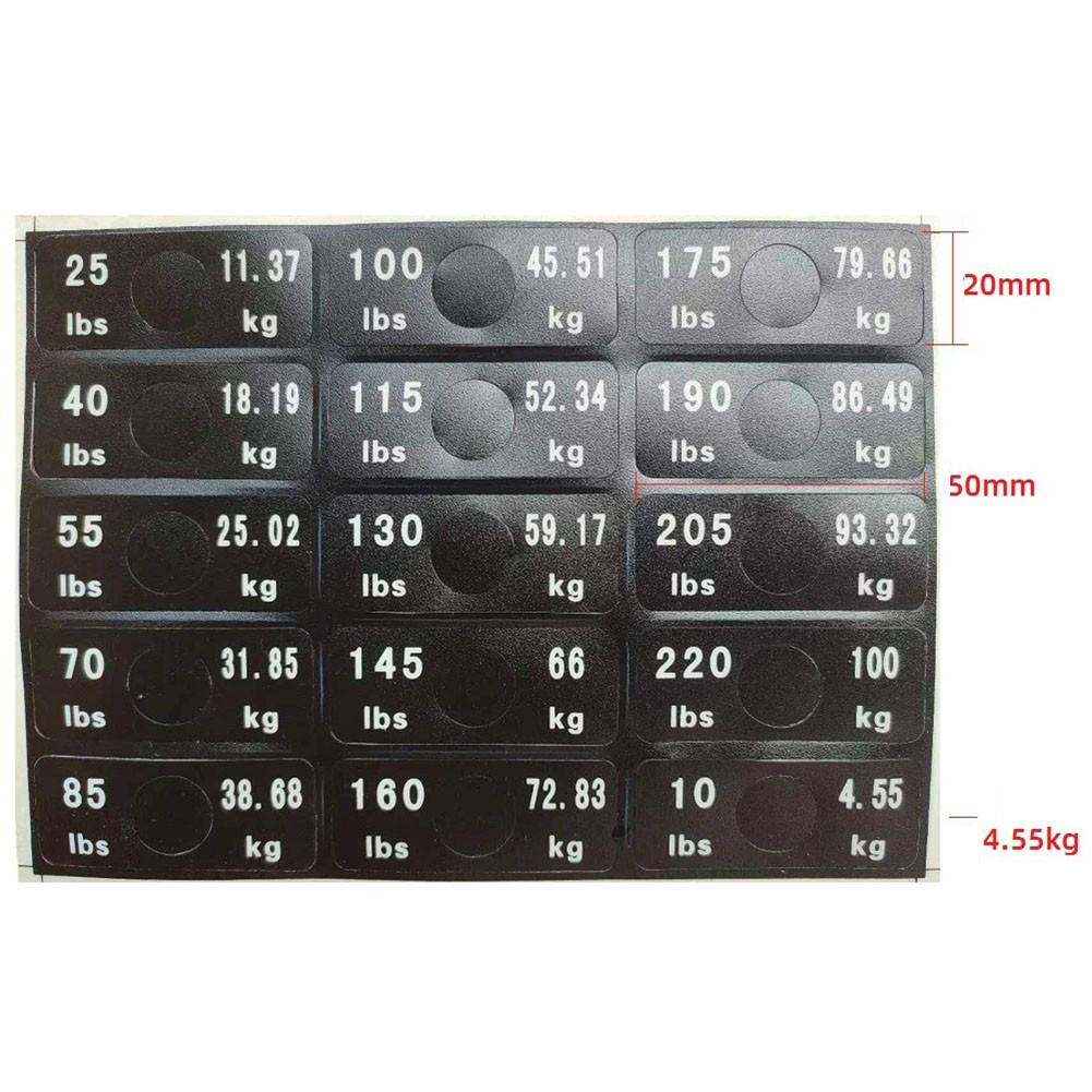 Gym Weight Plate Stickers for Easy Weight Identification and Organization