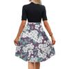 Women's Fashion Casual Belt Short Sleeve Round Neck Floral Elegant Temperament Dress