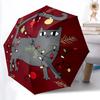 1pc Christmas Cat Automatic Folding Umbrella - Compact 8-Rib Design, Durable Plastic & Iron, Lightweight for Outdoor Daily Use068