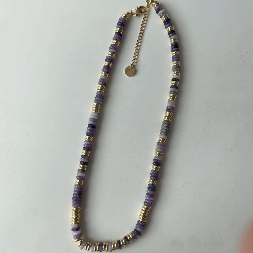 Colorful Semi-Precious Stone Beaded Necklace - Handmade Vintage Clavicle Chain with Optional Multi-Color Design