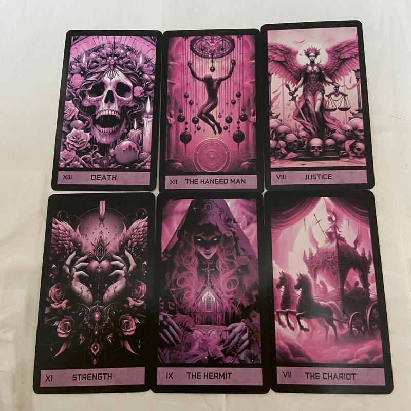 Pink Gothic Tarot Deck 78 Cards English For Family Party High Quality Fortune Telling Divination Tarot Cards Deck Board Game