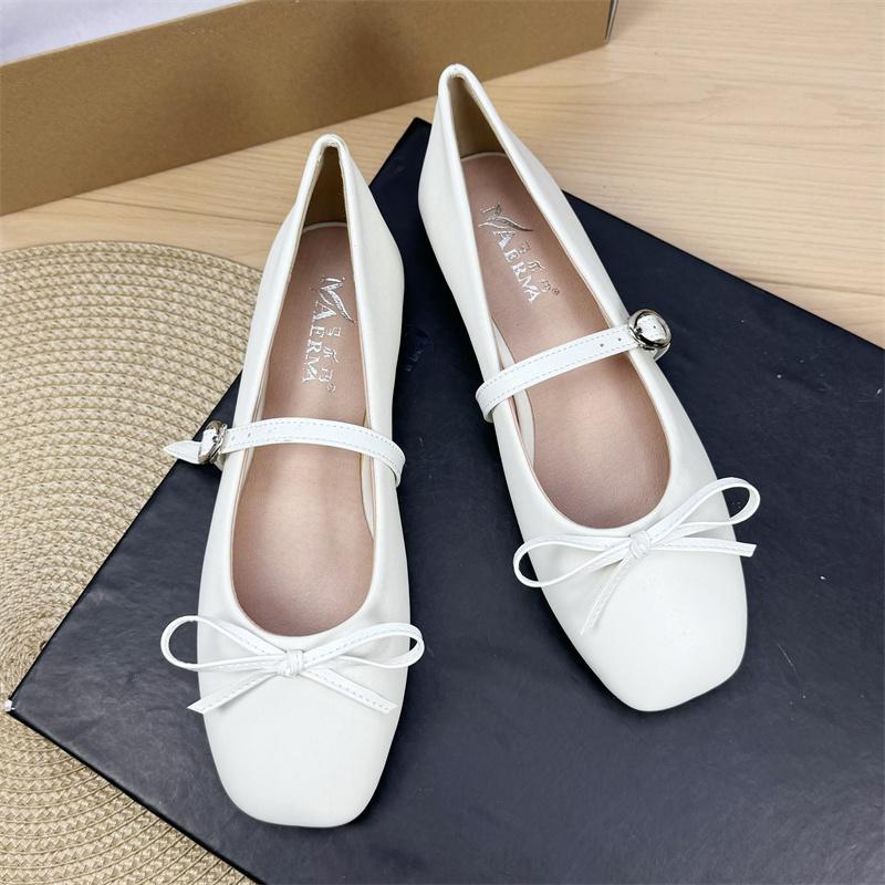 Fashion Flat Shoes for Women 2025 Spring and Autumn French Mary Jane New Flat Black Plus Size Women's Shoes 42 43 44 Loafers Ladies