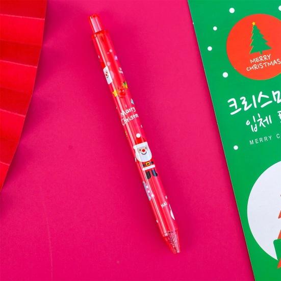 6Pcs Gel Pen Quick Drying Smooth Writing Stationary Christmas Themes Press Writing Pen for Student