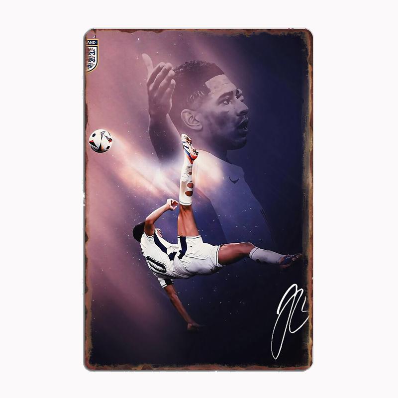 Jude Bellingham Fußball Sport Player Poster Metall Zeichen Poster Garage Zimmer Kino Wohnzimmer Custom Zinn Vintage Wohnkultur