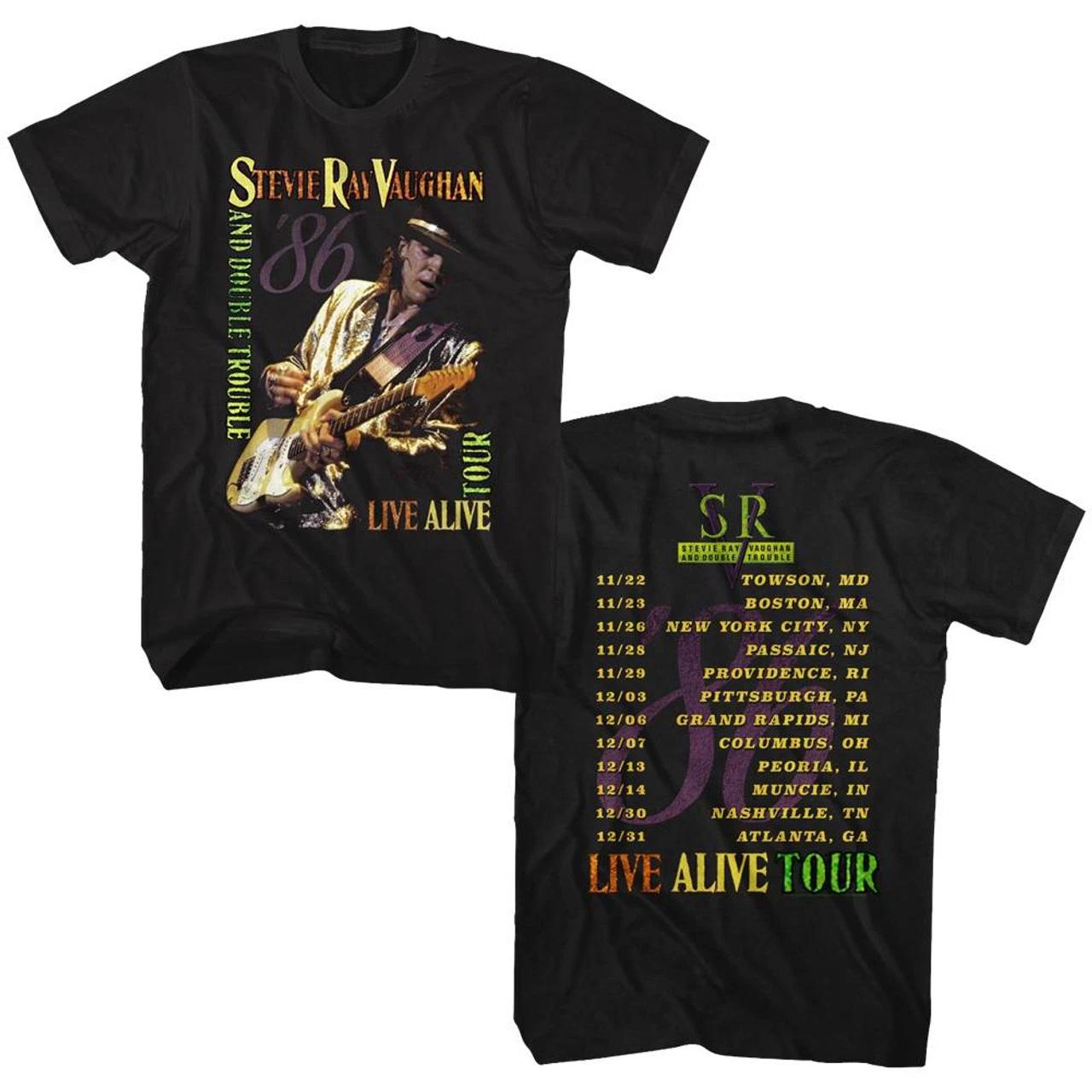 Stevie Ray Vaughan Live Alive Tour Black Adult T-Shirt 3XL