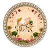 Handgefertigte deutsche Silber Pichwai Kuh Design Tablett 8 Zoll | Runder Pooja Thali | Dekorative Serviertablett