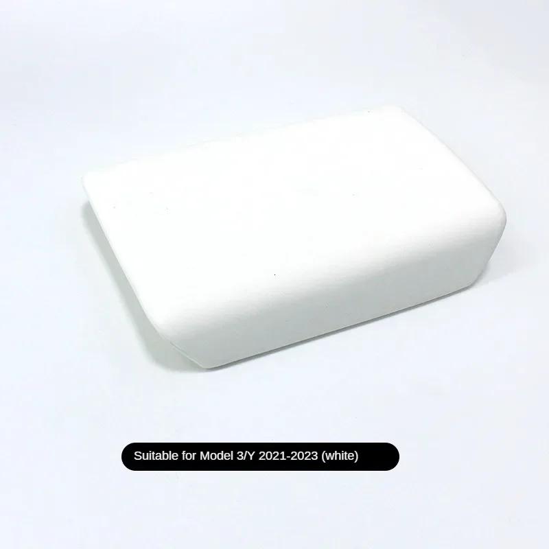 For Tesla Model 3 Y 2024 Accessories Armrest Protector Box Cover White Soft TPE Center Console Panel Pad