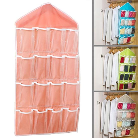 16 Pockets Clear Over Door Hanging Bag Shoe Rack Hanger Storage Organizer