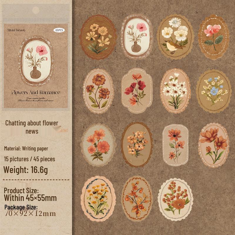 Ретро цветочный набор наклеек «Секретный сад»: Подарочный набор: Журнал и Декорации для коллажей