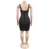 C7197 Women's Sexy Spaghetti Strap Bodycon Mini Dress with Hot Drill Details