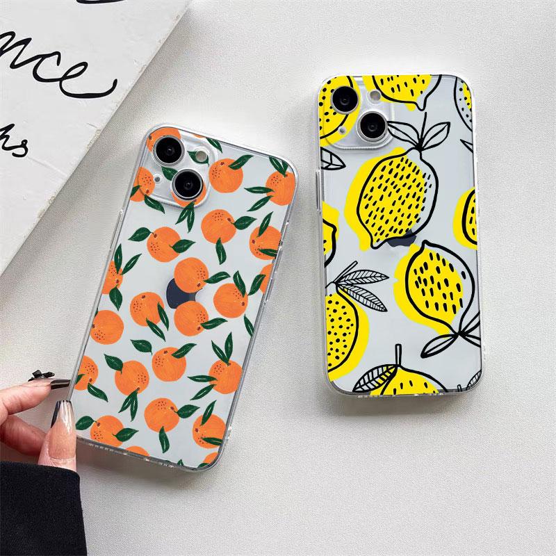 Color Fruits Banana Strawberry Clear Phone Case For iPhone 14 13 12 11 Pro Max 13 12 Mini 14 7 8 Pus XR XS X Transparent Covers