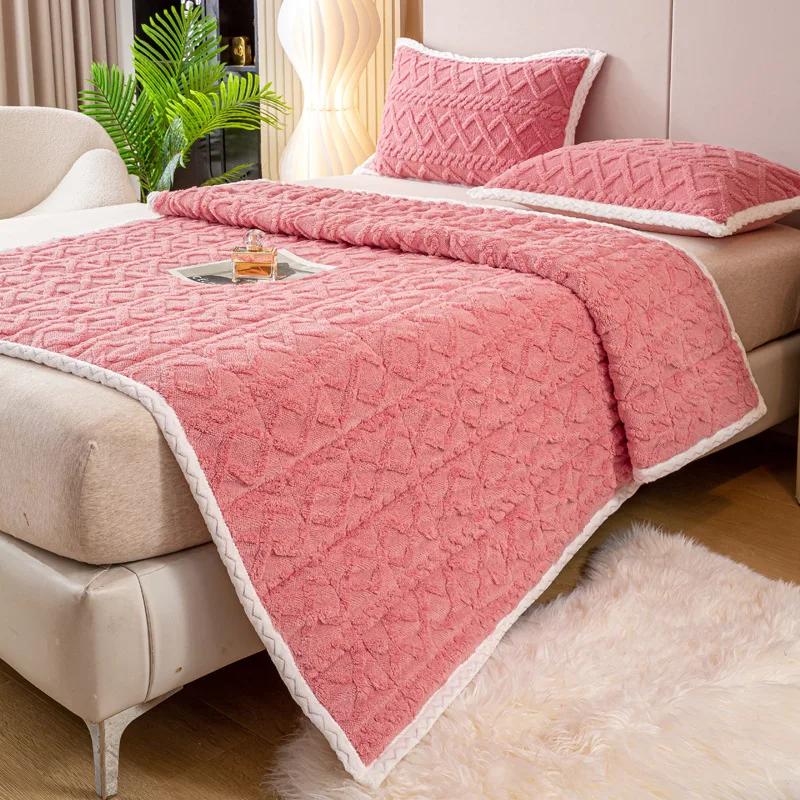 Thick Mattress Topper Pad Fleece Bedspread Soft Non-Slip Thin Tatami Mat Home Dormitory Bedsheet Mattress Cover Winter Warm