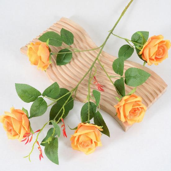 Artificial Rose Flowers for Flower Arrangement Faux Silk Rose Bouquet with 5 Heads Blooms for Parties Wedding Home Table Centerpiece