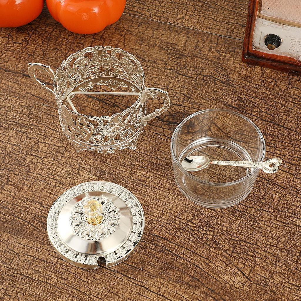 Bonbonglas Bonbonbehälter mit Deckel und Löffel Wiederverwendbares Multifunktionales Honigglas für