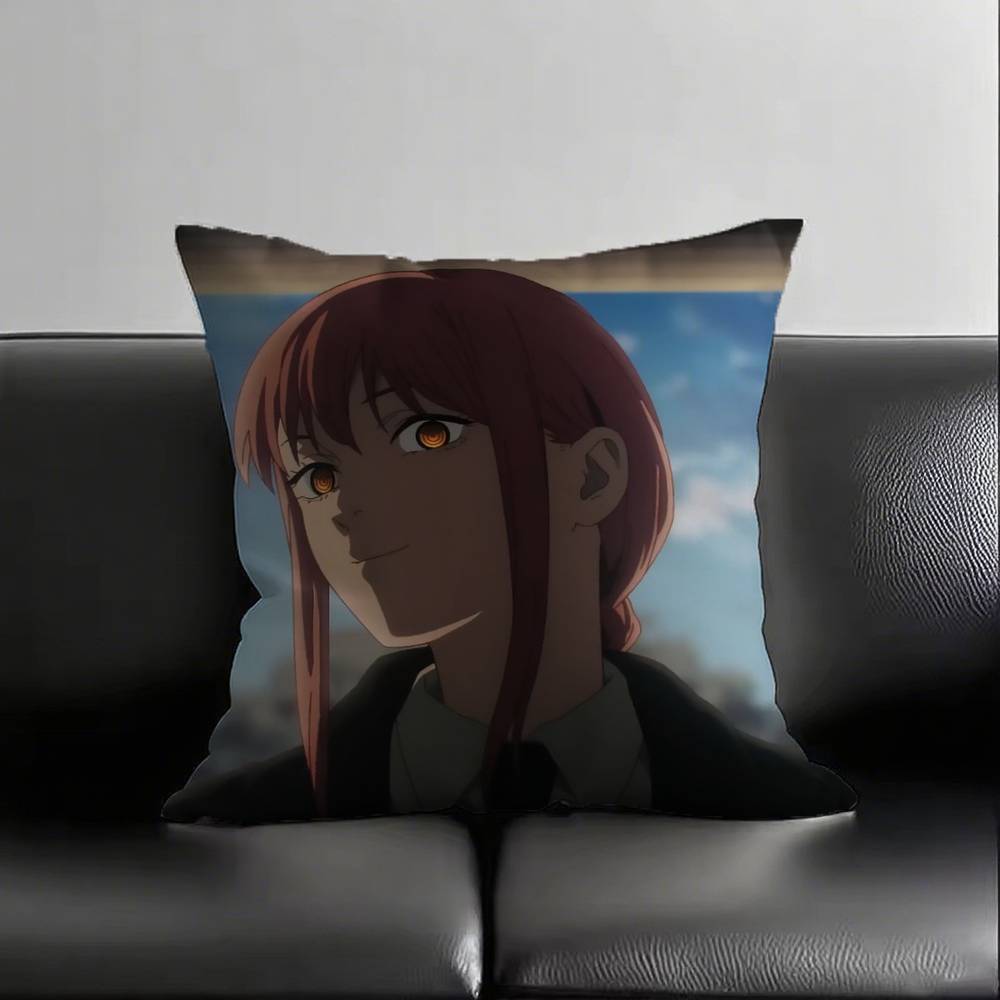 1pc Anime Chainsaw Man Makima Pillow Case Fashion Square Pillowcase Bedroom Sofa Room Ins Decoration Leisure