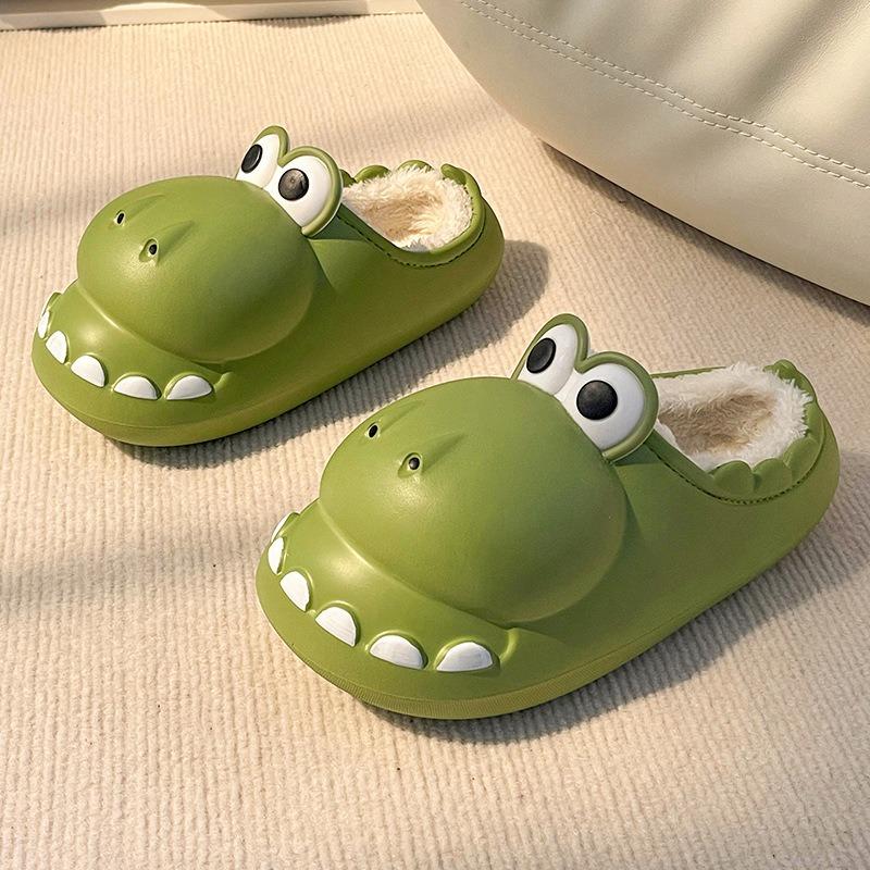 New Baotou dinosaur cotton slippers women's winter warm and waterproof home outdoor wear winter cotton mop