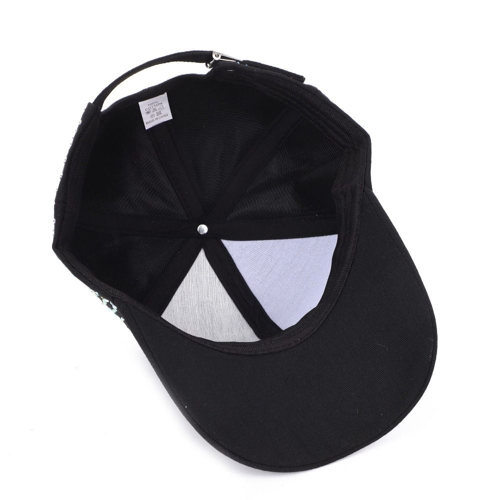 Baumwolle Voller Strass Baseballkappe Einfarbige Sonnenhutmütze Street