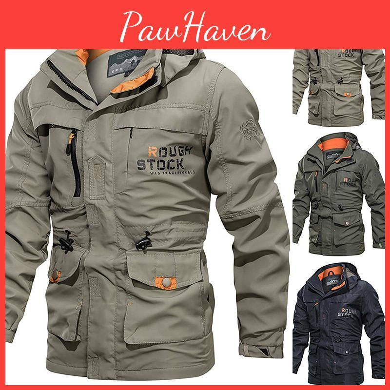 Men's Waterproof Jacket Hooded Soft Shell For Outdoor Hiking And Tactical Adventures